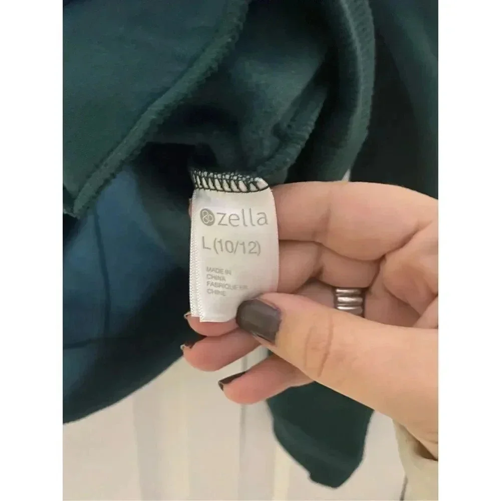 Zella Cara Kid’s Ribbed Quarter Zip Green Size 10/12